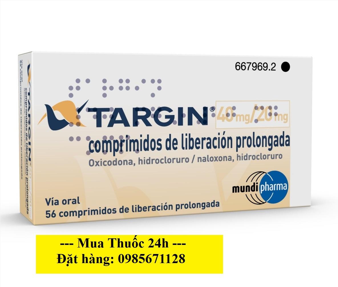 Thuốc Targin 40/20mg giá bao nhiêu mua ở đâu