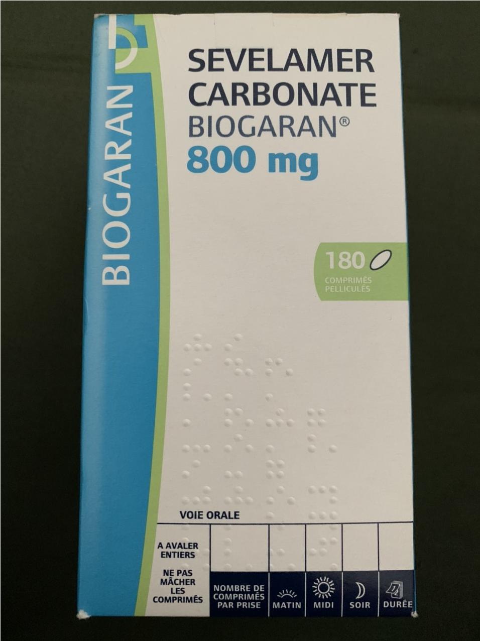 Thuốc SEVELAMER CARBONATE BIOGARAN 800mg giá bao nhiêu mua ở đâu