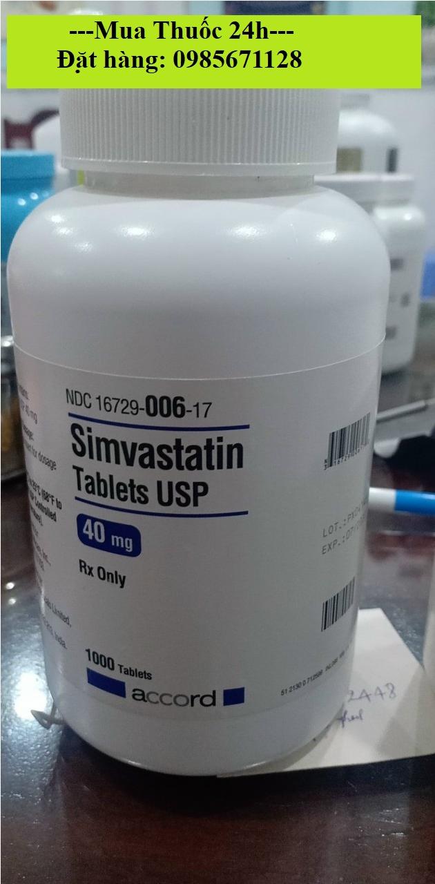 Thuốc Simvastatin 40mg giá bao nhiêu mua ở đâu