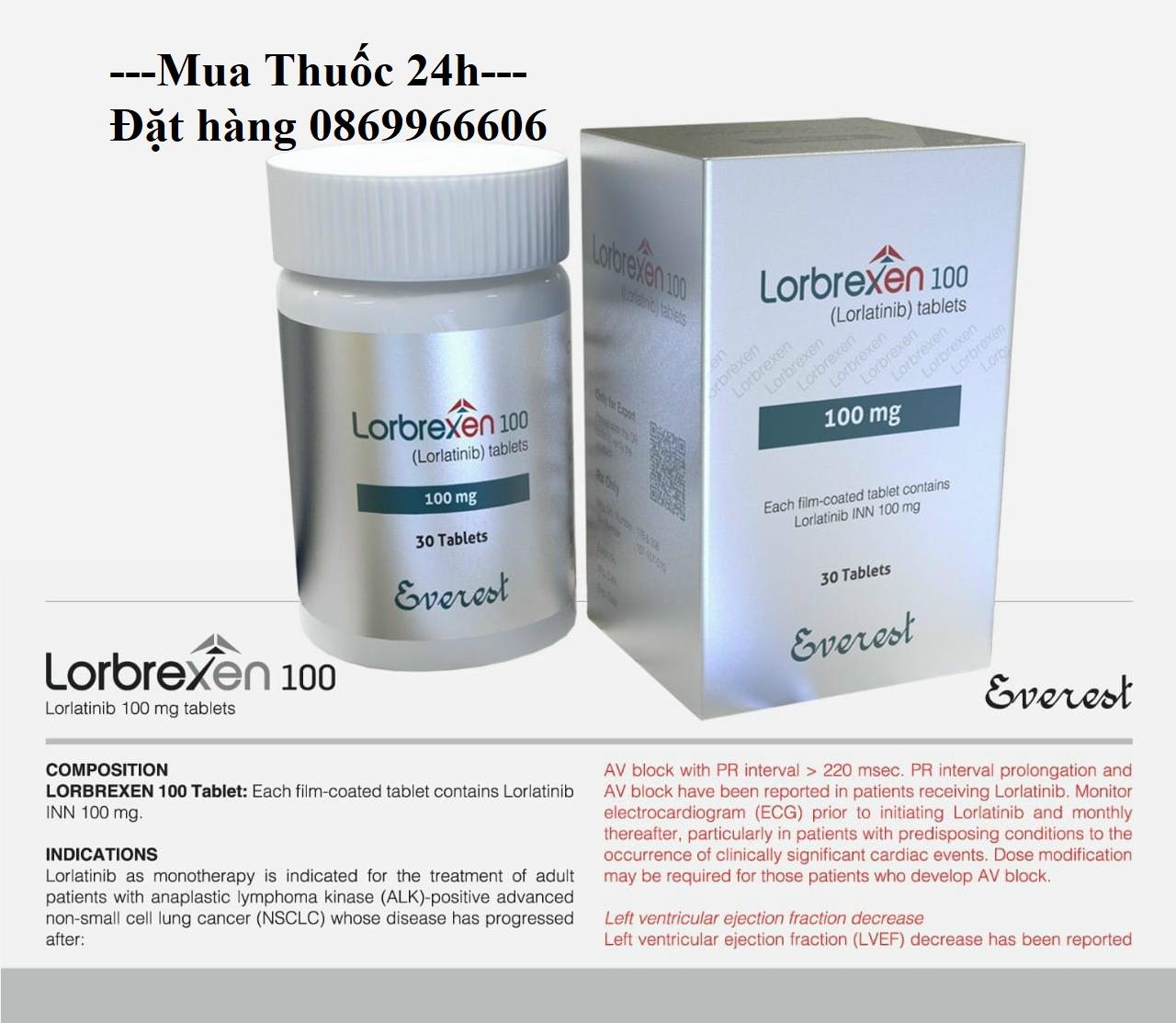 Thuốc Lorbrexen 100 Lorlatinib giá bao nhiêu mua ở đâu?