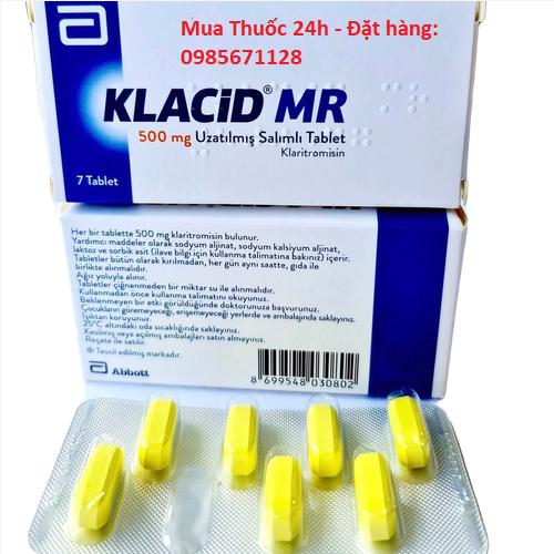 Thuốc Klacid MR 500mg Clarithromycin  giá bao nhiêu mua ở đâu?
