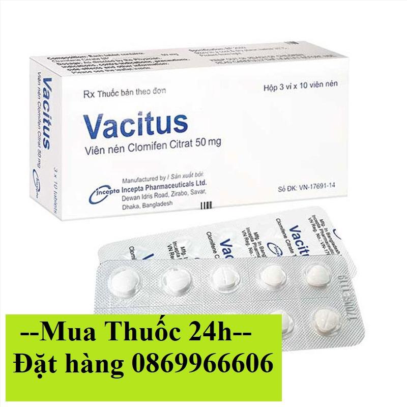 Thuốc Vacitus Clomiphene 50mg giá bao nhiêu mua ở đâu?