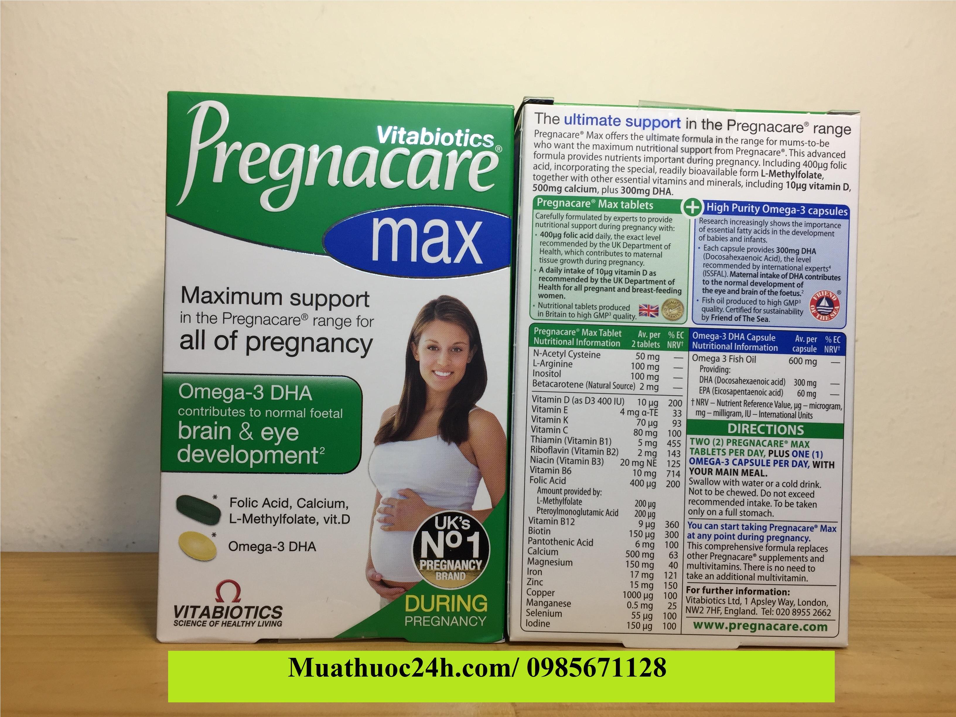 Vitamin bà bầu Pregnacare Max giá bao nhiêu mua ở đâu