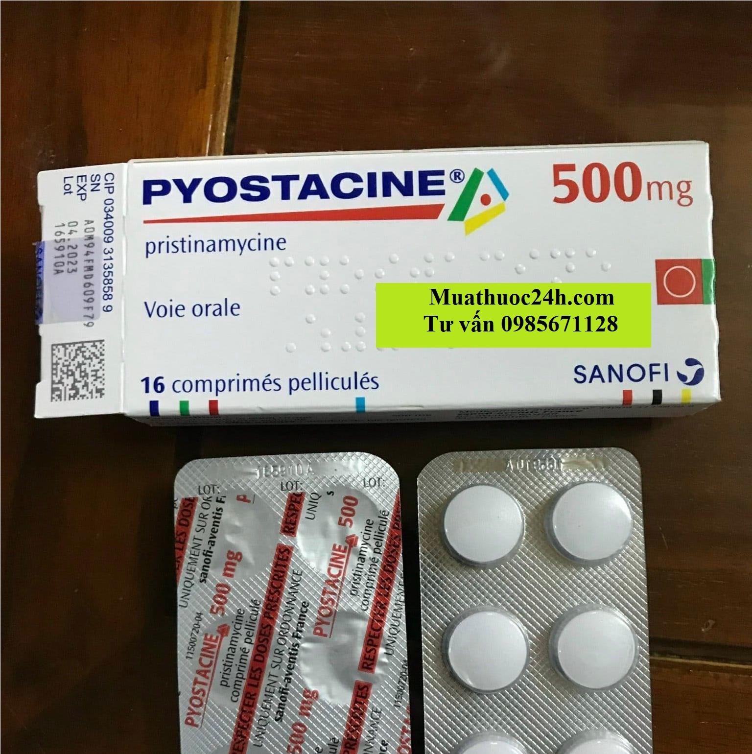 Thuốc Pyostacine 500mg Pristinamycine  giá bao nhiêu mua ở đâu