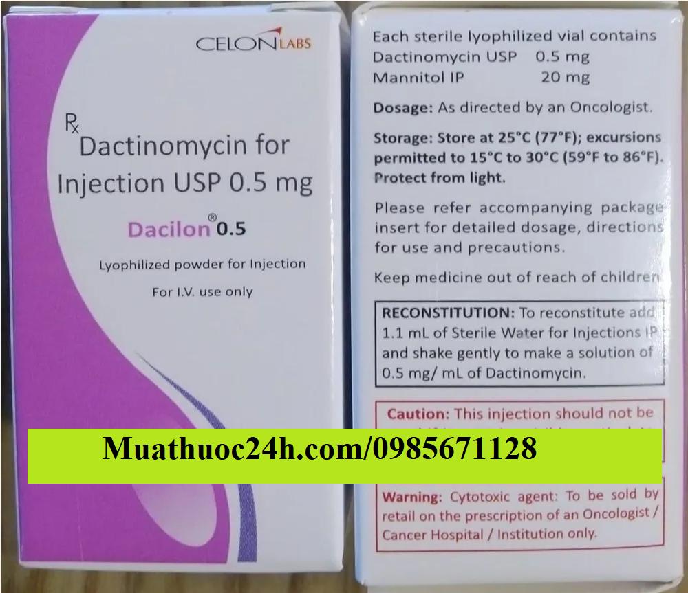 Thuốc Dacilon 0.5mg Dactinomycin giá bao nhiêu mua ở đâu