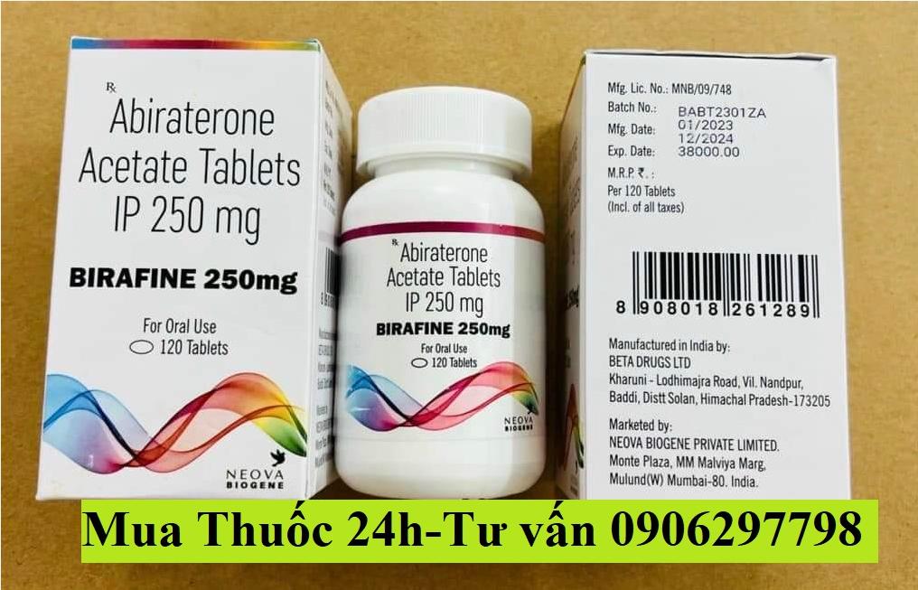 Thuốc Birafine 250mg Abiraterone 250mg giá bao nhiêu mua ở đâu?