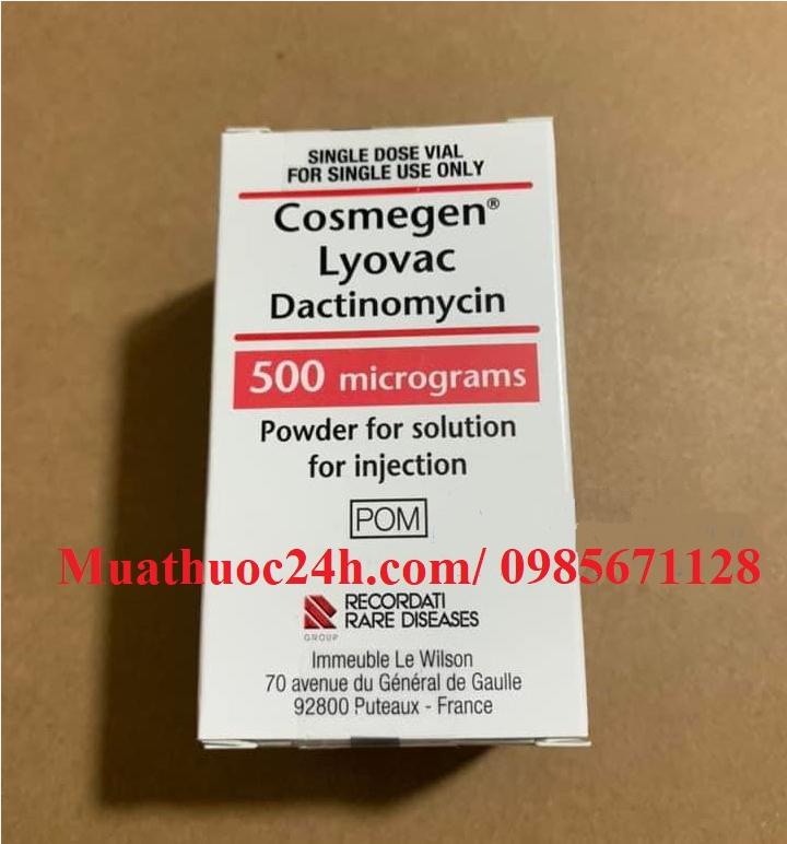 Thuốc Cosmegen Lyovac 500mcg Dactinomycin giá bao nhiêu mua ở đâu