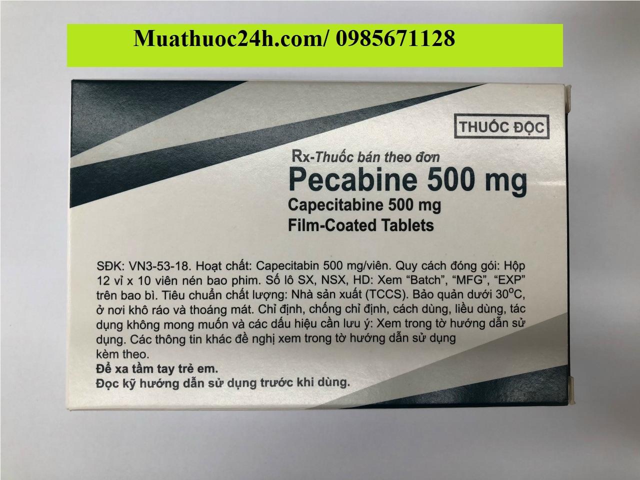 Thuốc Pecabine 500mg Capecitabine giá bao nhiêu mua ở đâu