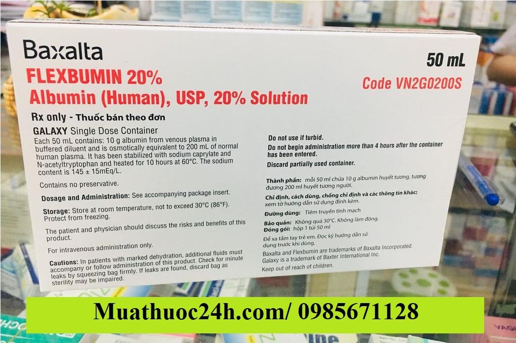 Thuốc Flexbumin 20% Albumin Human giá bao nhiêu mua ở đâu