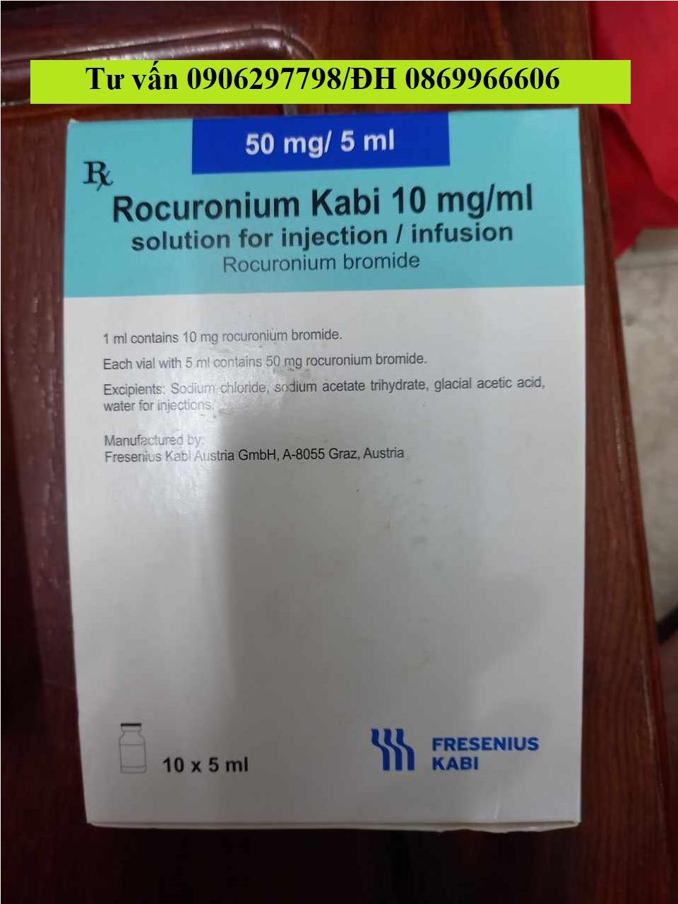 Thuốc Rocuronium bromide Kabi 10mg/ml giá bao nhiêu mua ở đâu?