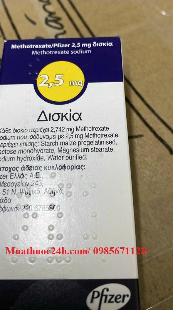 Thuốc Methotrexate 2.5mg Pfizer giá bao nhiêu mua ở đâu