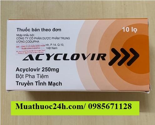 Thuốc tiêm Acyclovir 250mg giá bao nhiêu mua ở đâu?