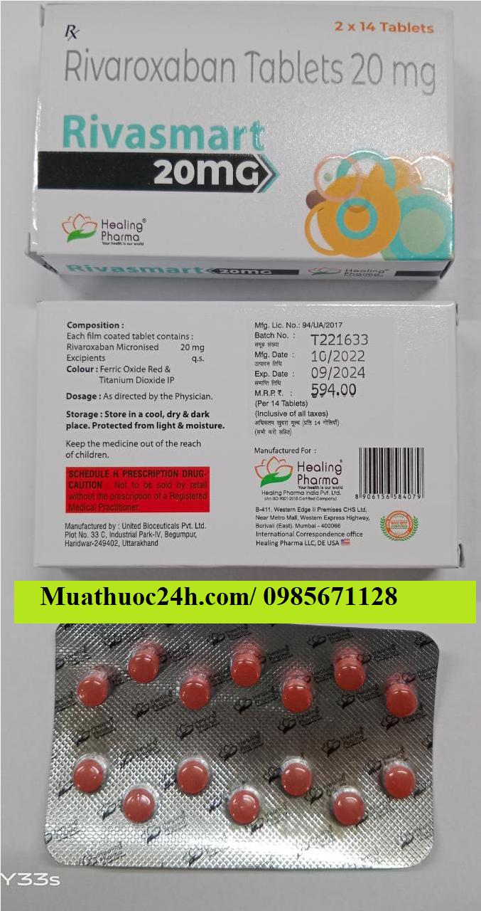 Thuốc Rivasmart 10mg, 20mg Rivaroxaban giá bao nhiêu mua ở đâu