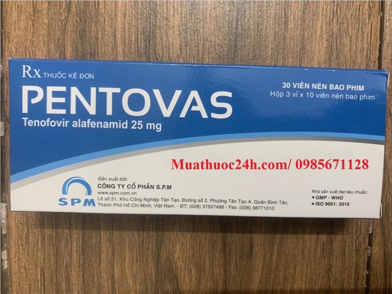 Thuốc Pentovas Tenofovir Alafenamide 25mg giá bao nhiêu mua ở đâu