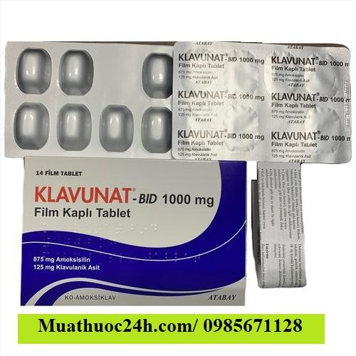 Thuốc Klavunat BID 1000mg giá bao nhiêu mua ở đâu?