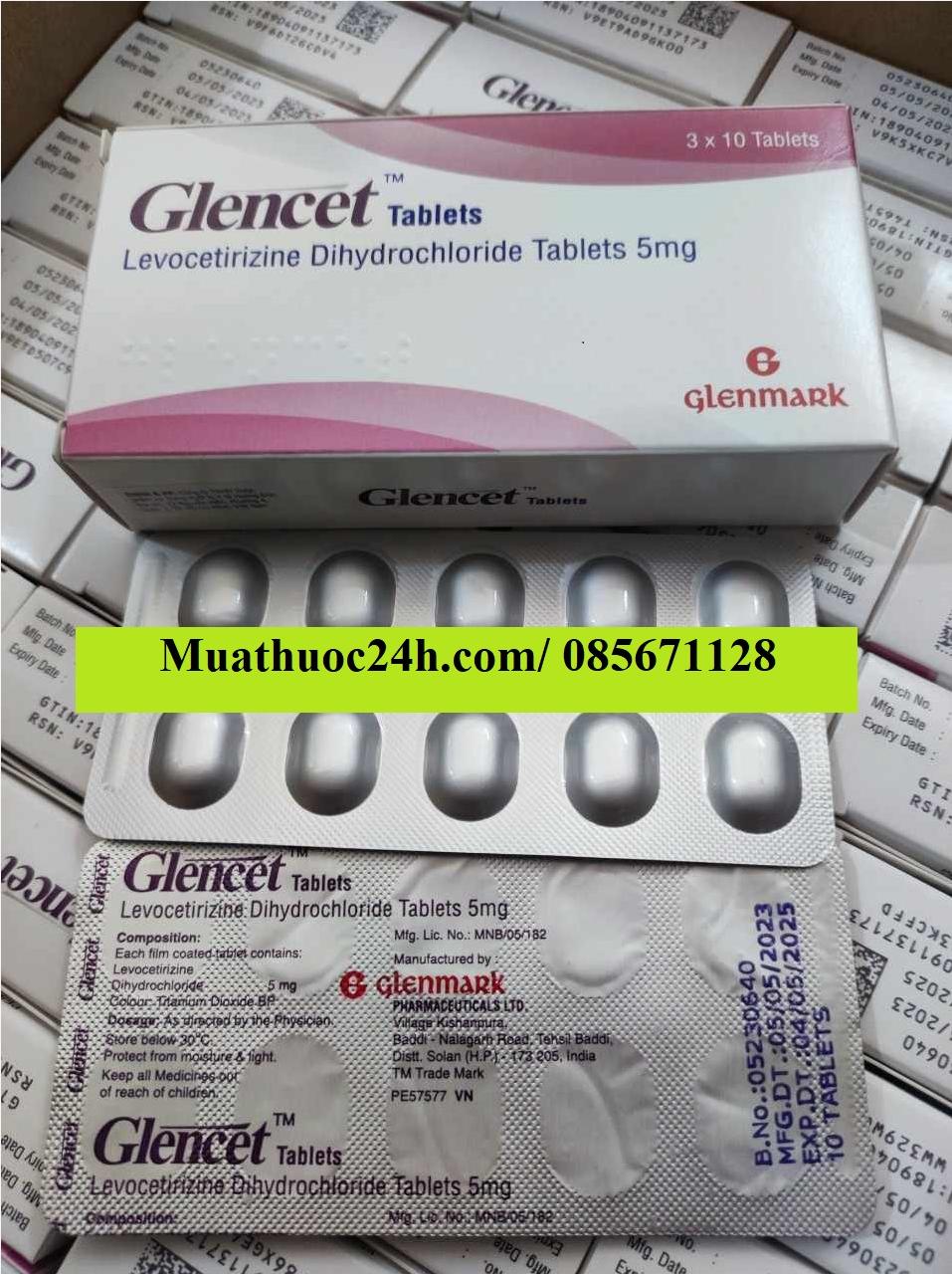 Thuốc Glencet Levocetirizine Dihydrochlorid 5mg giá bao nhiêu mua ở đâu?