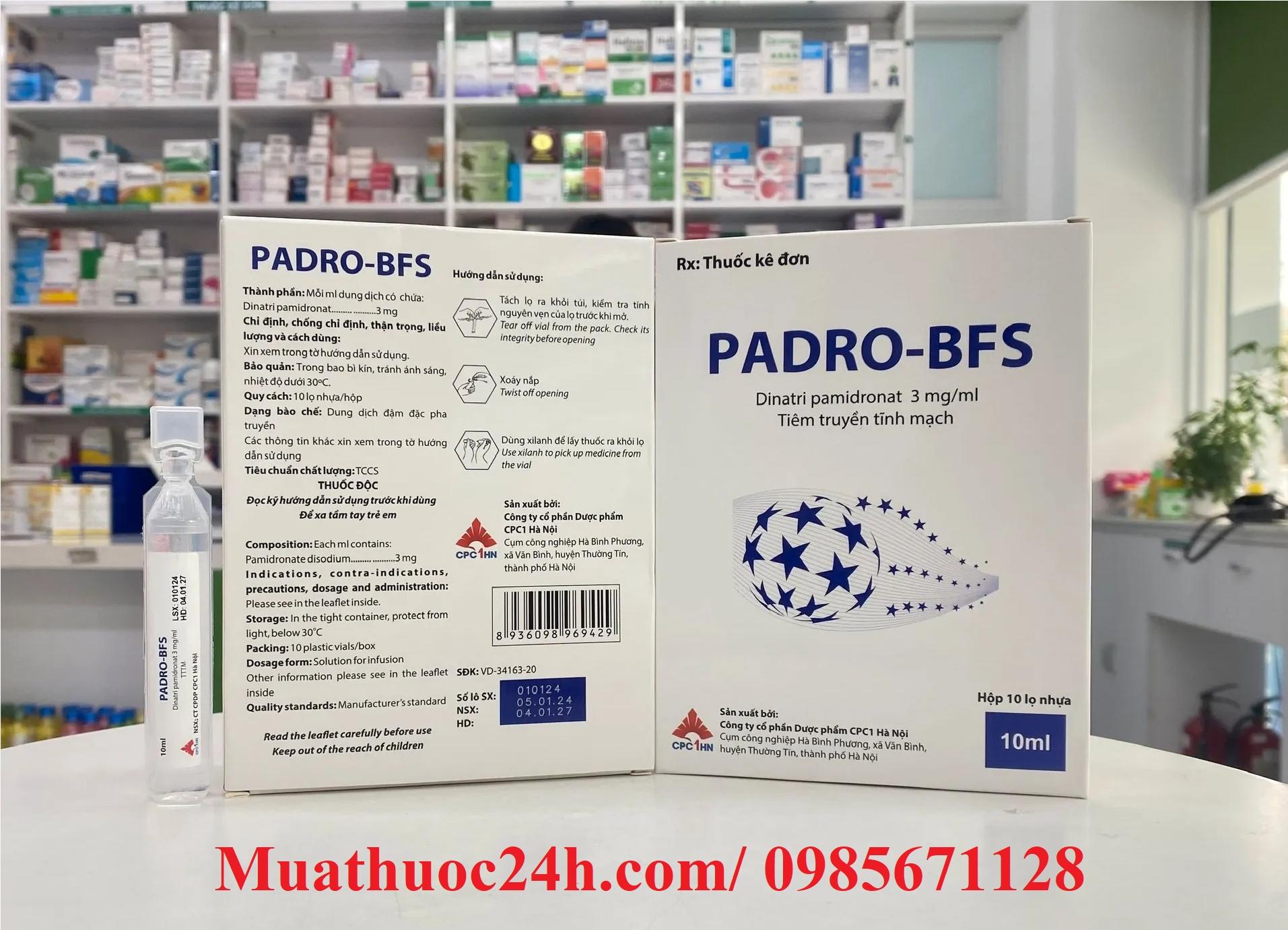 Thuốc Padro-BFS Pamidronate 30mg giá bao nhiêu mua ở đâu?