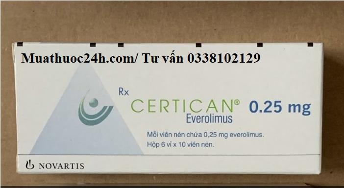 Thuốc Certican 0.25mg giá bao nhiêu, mua ở đâu