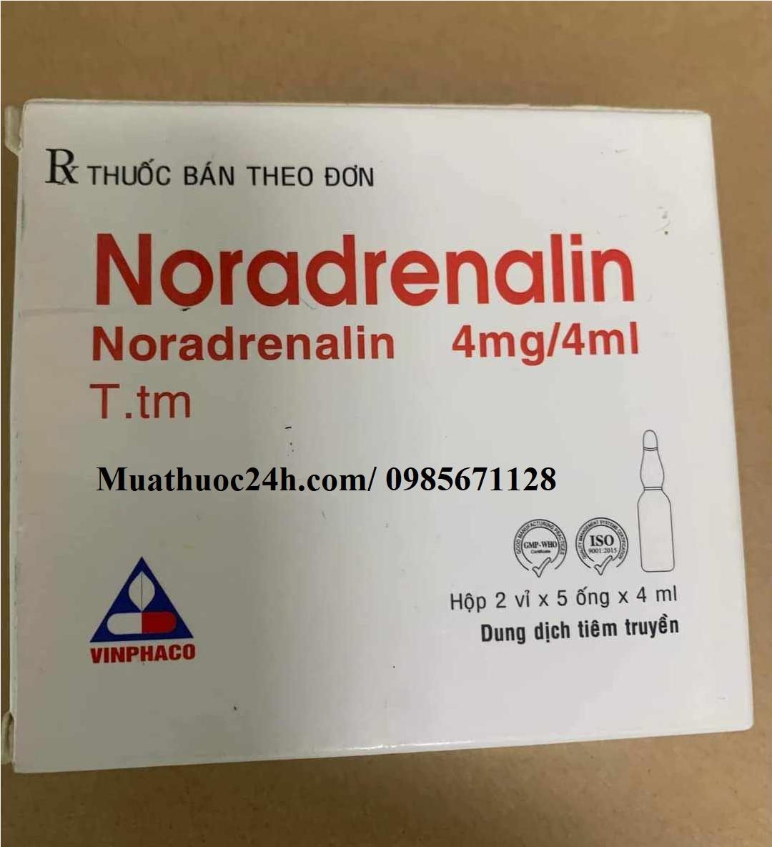 Thuốc Noradrenalin 4mg/4ml giá bao nhiêu mua ở đâu